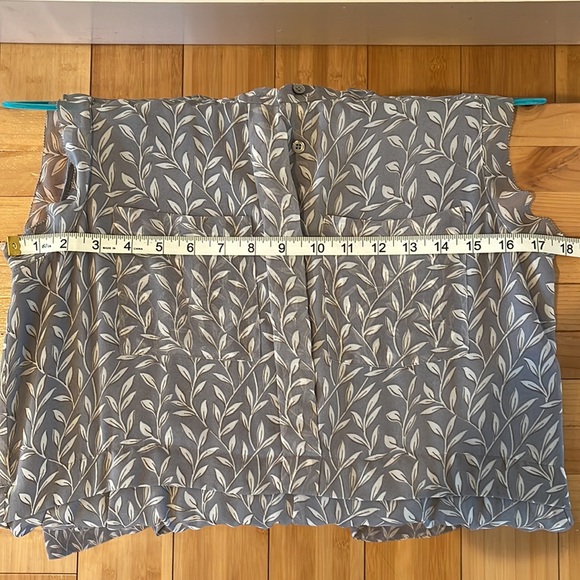 Madewell Sleeveless Button Front Leaf Print Shift Midi Dress Fully Lined Grey 2 - Picture 9 of 11